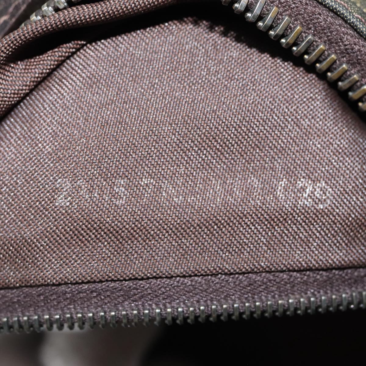 FENDI Zucca Canvas Hand Bag Brown Black ar12386