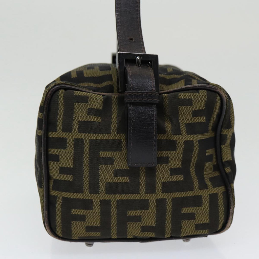 FENDI Zucca Canvas Hand Bag Brown Black ar12386