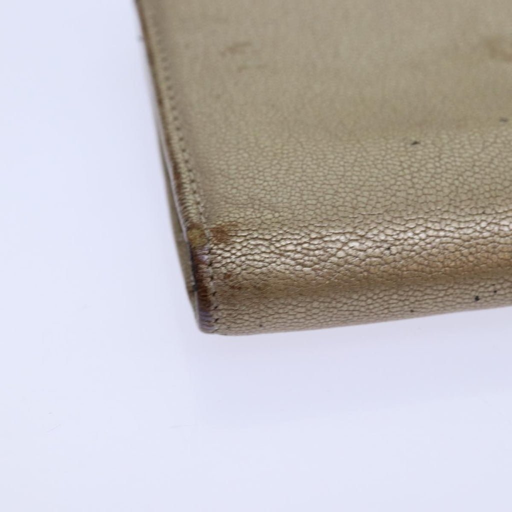 CHANEL COCO Mark Wallet Leather Beige Silver CC ar12390