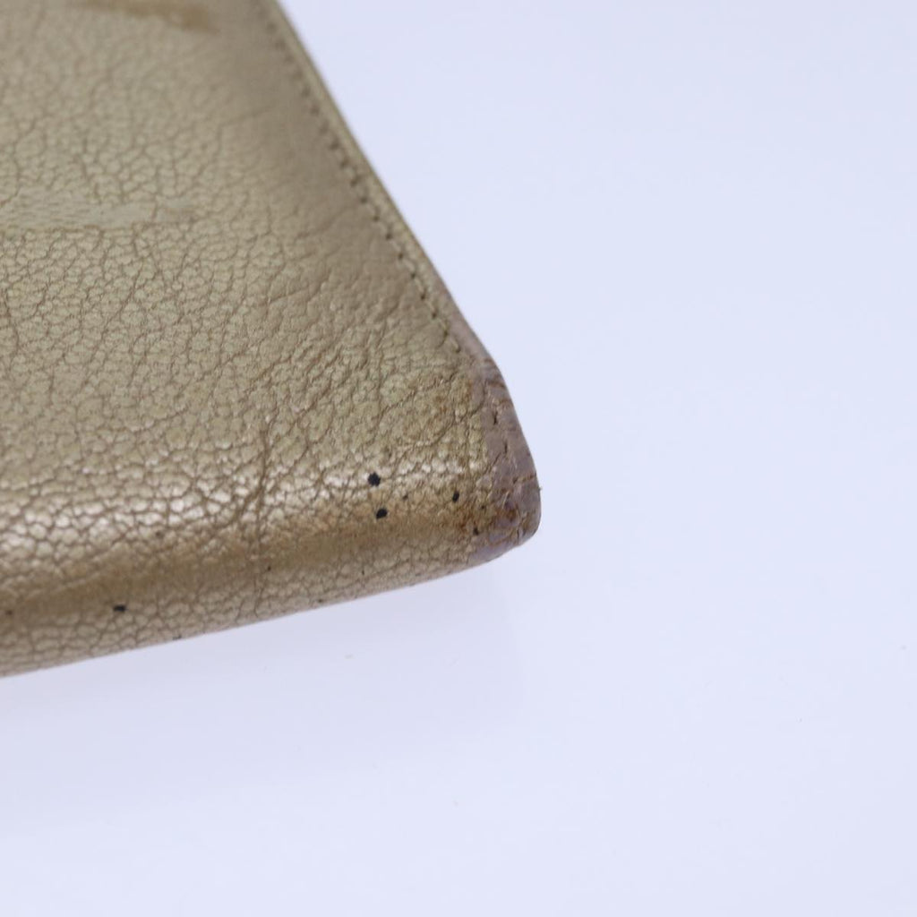 CHANEL COCO Mark Wallet Leather Beige Silver CC ar12390