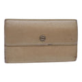 CHANEL COCO Mark Wallet Leather Beige Silver CC ar12390