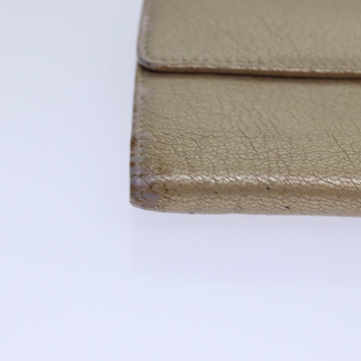 CHANEL COCO Mark Wallet Leather Beige Silver CC ar12390
