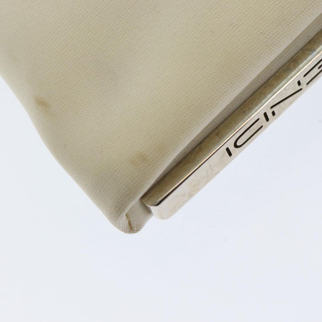 FENDI Shoulder Bag Nylon White Silver ar12395