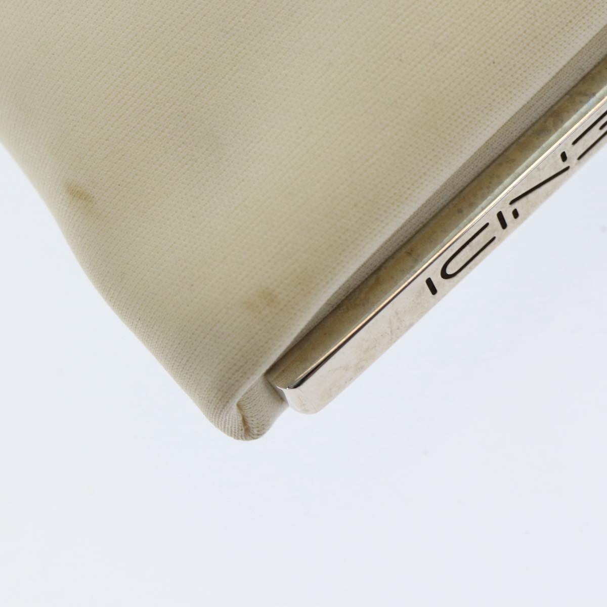 FENDI Shoulder Bag Nylon White Silver ar12395