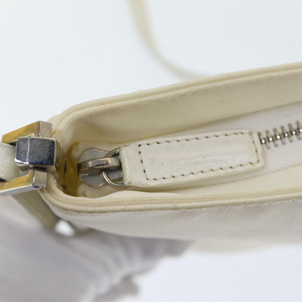 FENDI Shoulder Bag Nylon White Silver ar12395