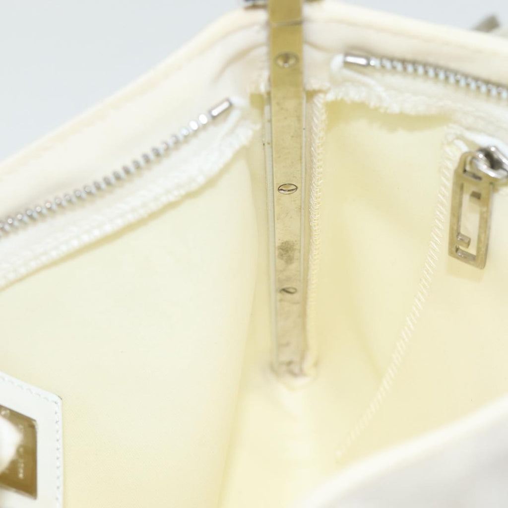 FENDI Shoulder Bag Nylon White Silver ar12395
