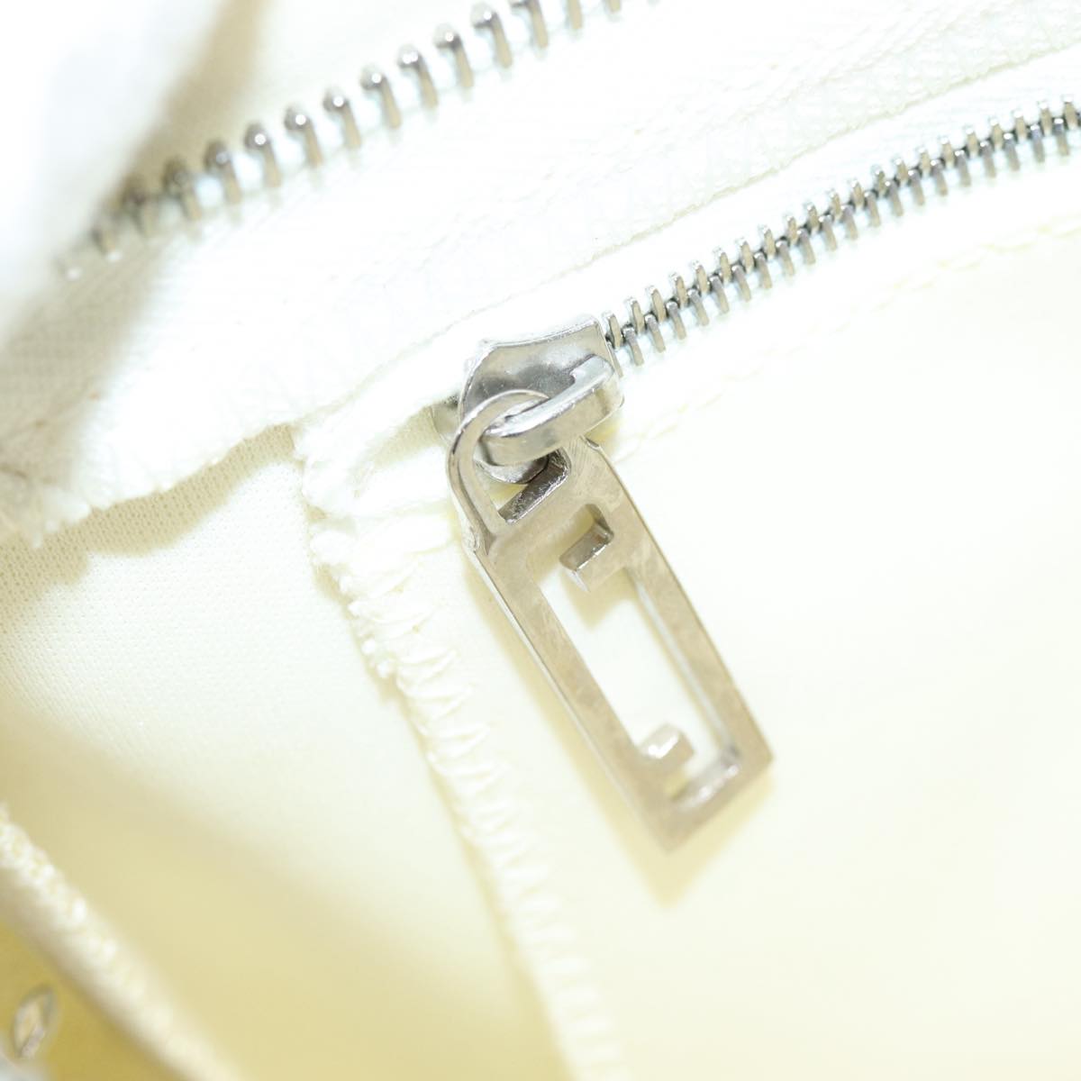 FENDI Shoulder Bag Nylon White Silver ar12395