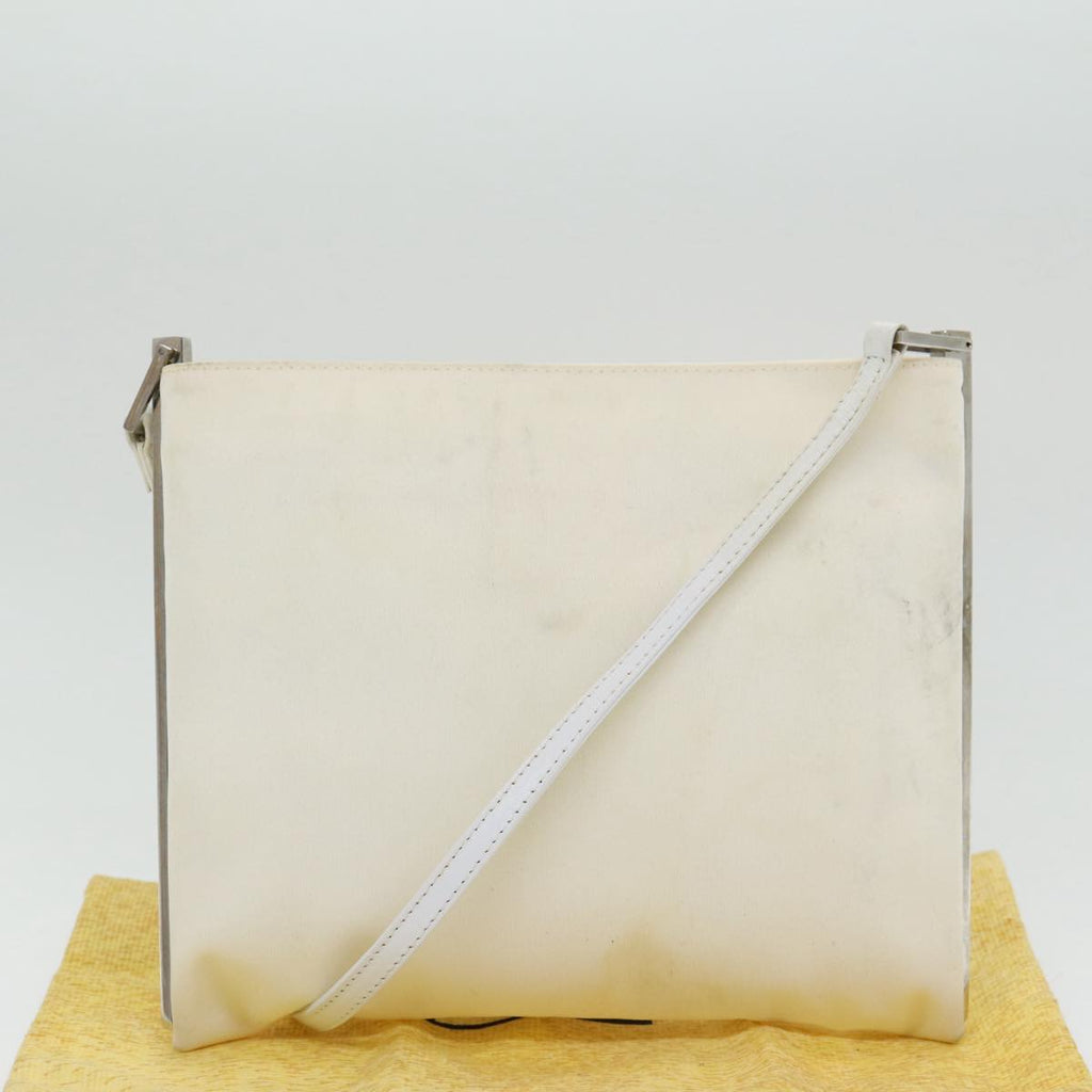 FENDI Shoulder Bag Nylon White Silver ar12395