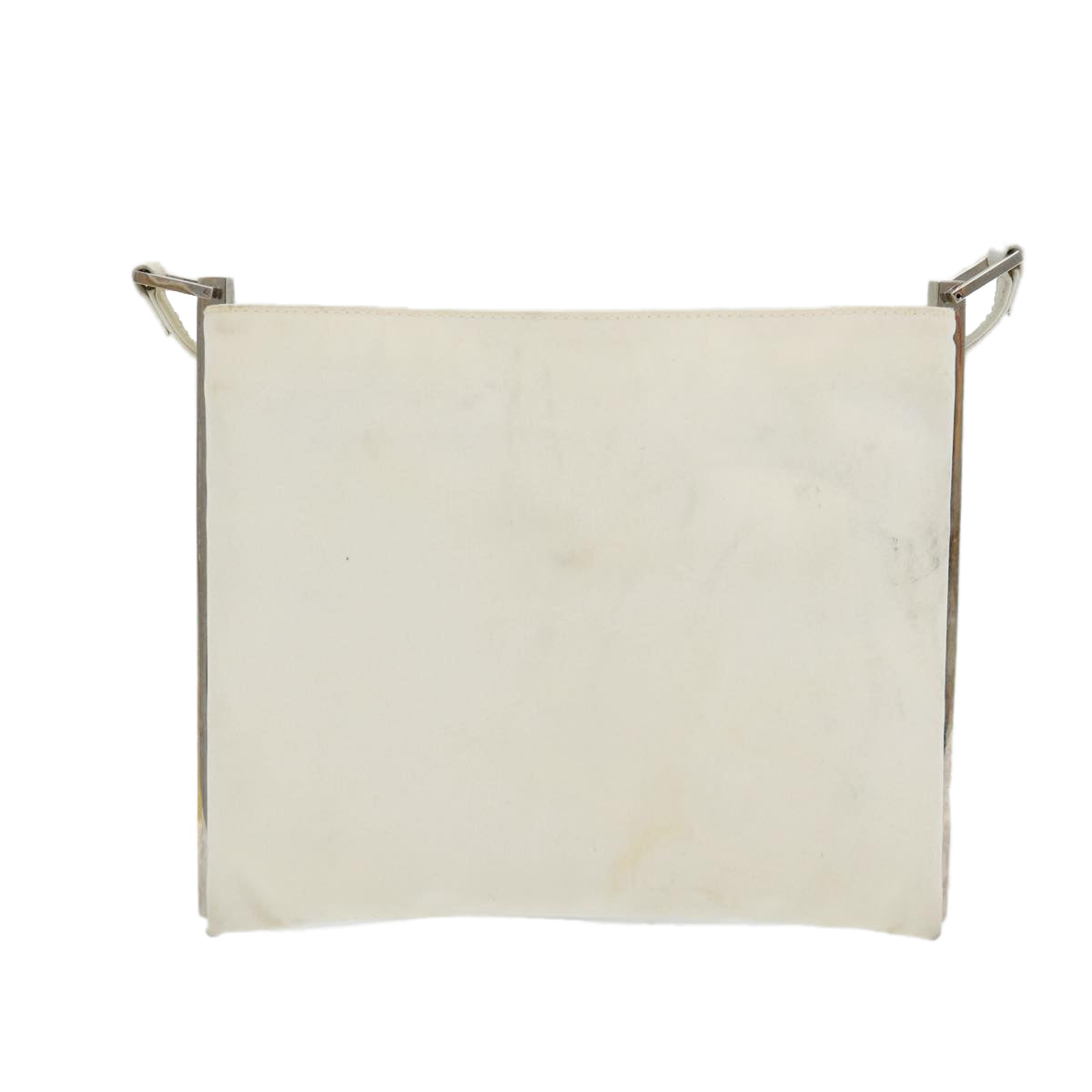 FENDI Shoulder Bag Nylon White Silver ar12395