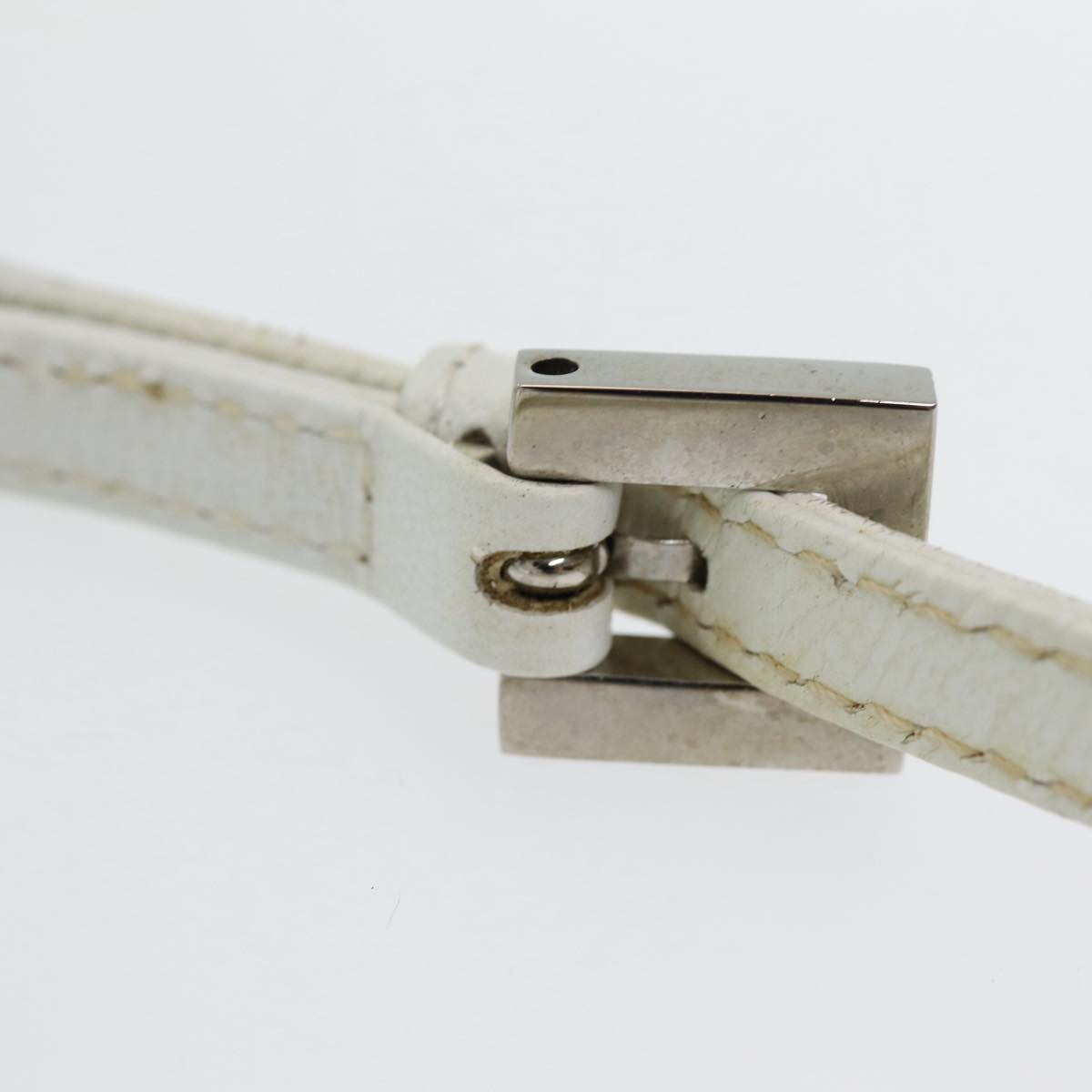 FENDI Shoulder Bag Nylon White Silver ar12395