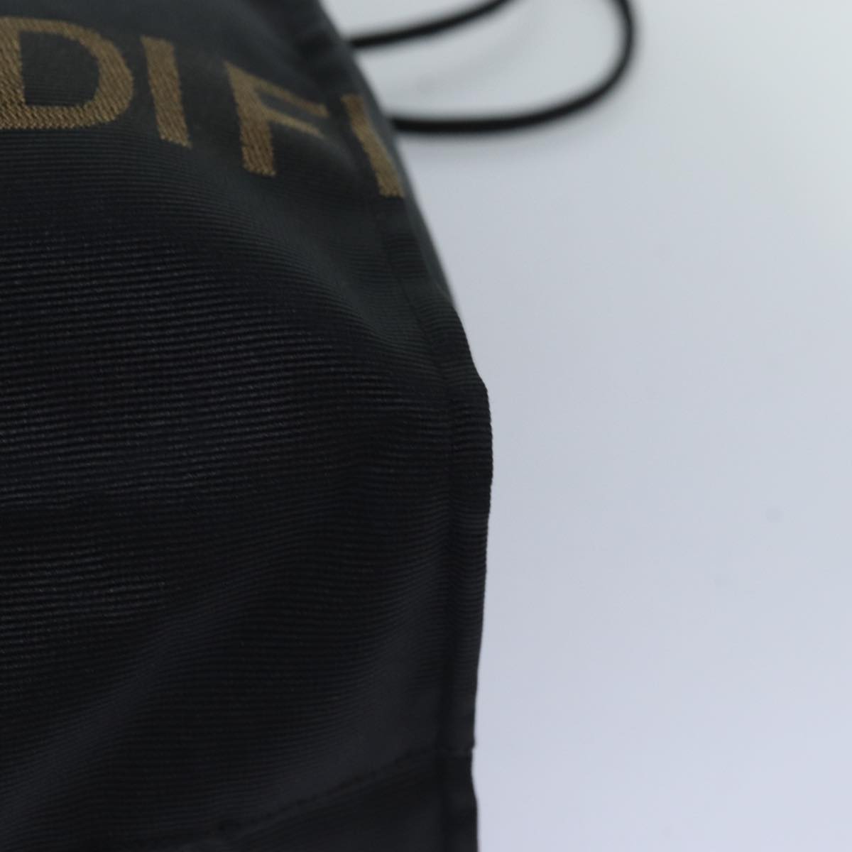 FENDI Tote Bag Nylon Black Gold ar12397