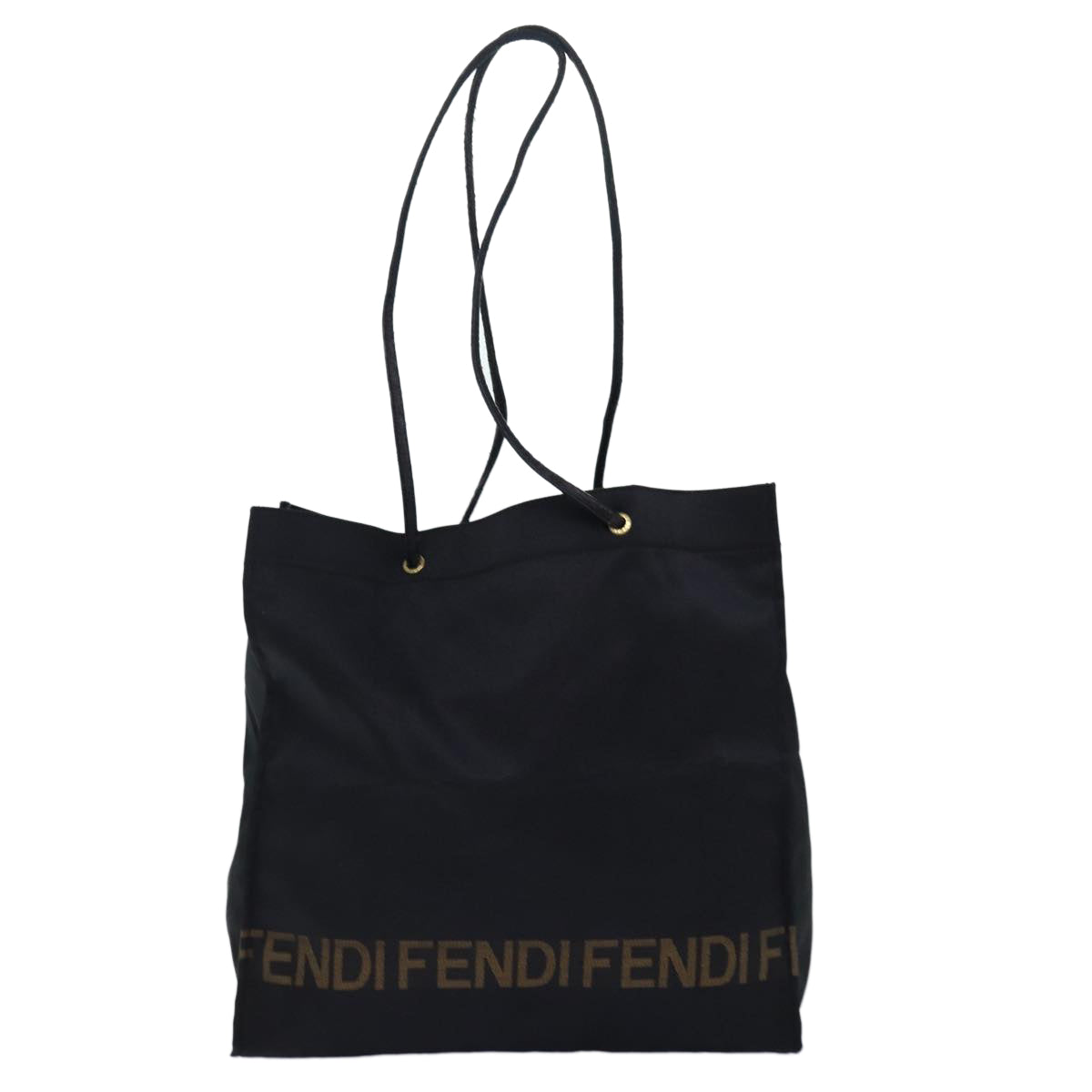 FENDI Tote Bag Nylon Black Gold ar12397