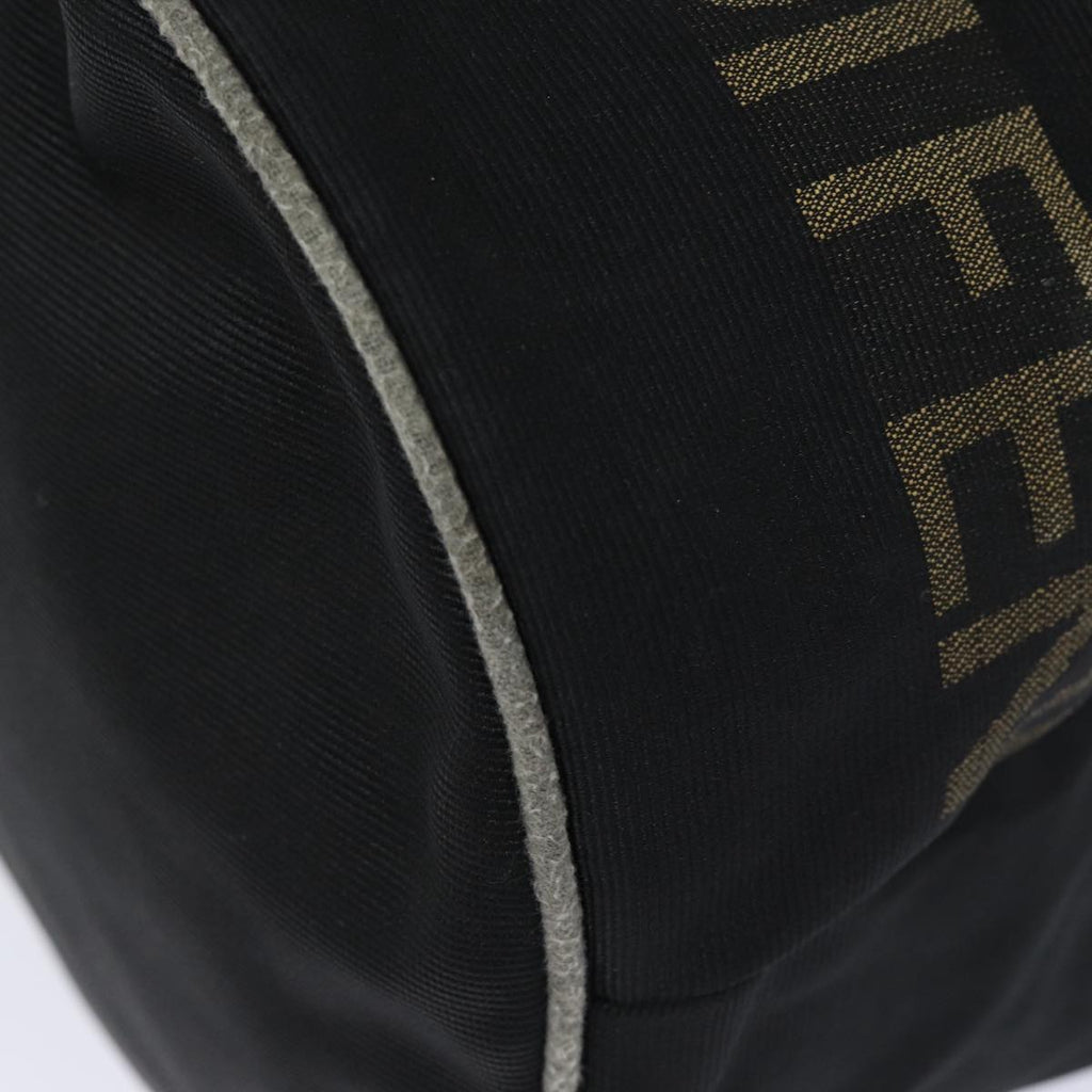 FENDI Hand Bag Nylon Black Gold ar12398