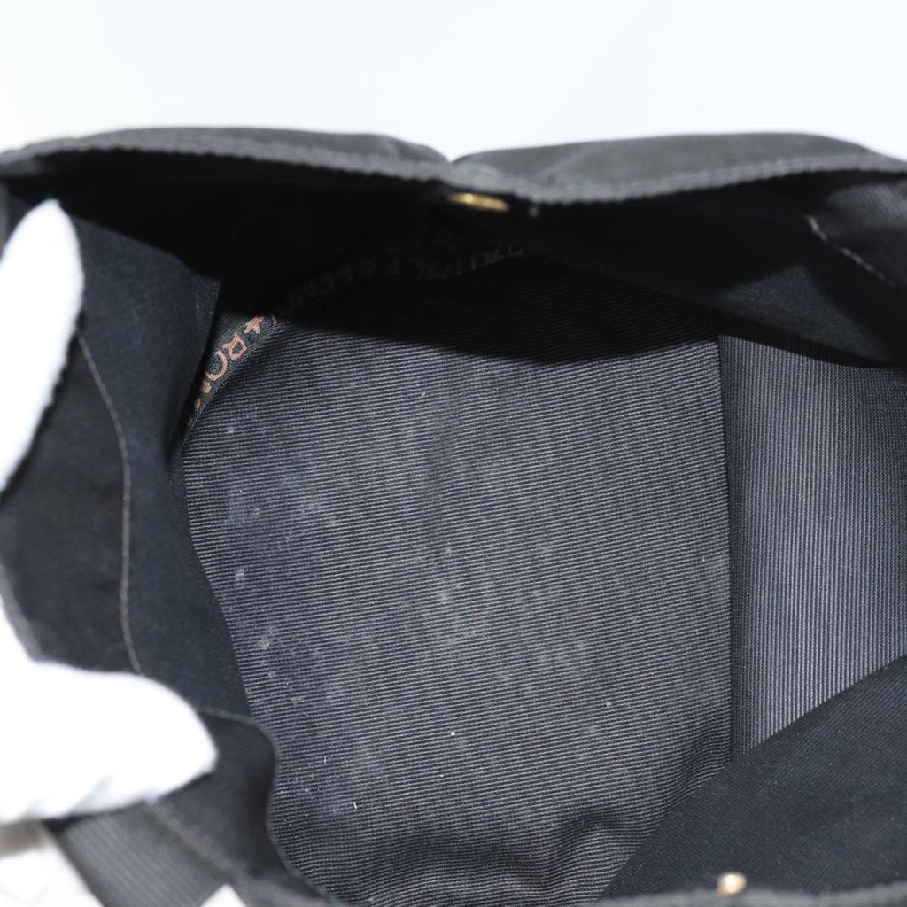 FENDI Hand Bag Nylon Black Gold ar12398