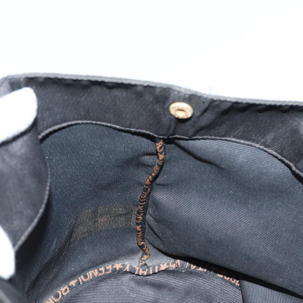 FENDI Hand Bag Nylon Black Gold ar12398