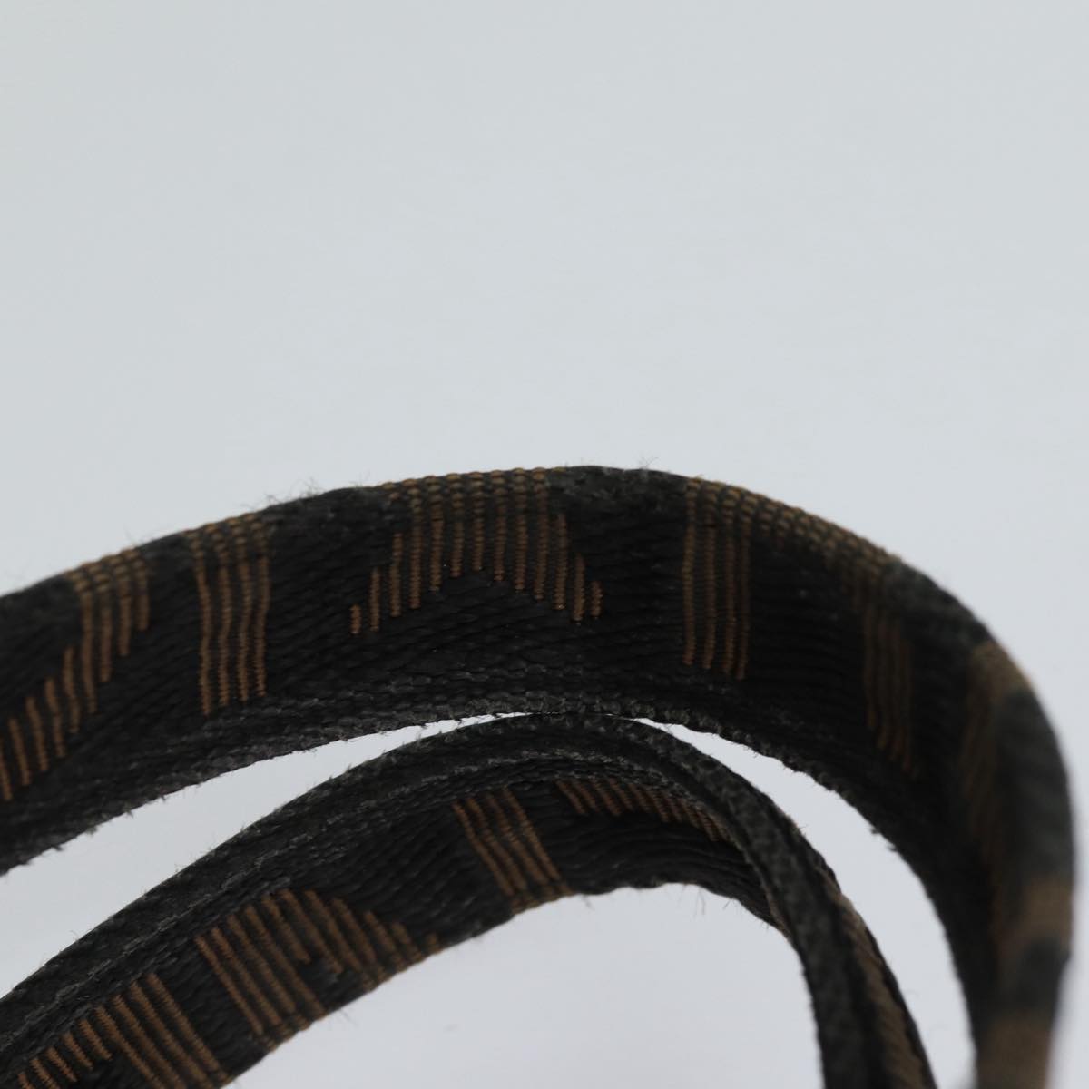 FENDI Hand Bag Nylon Black Gold ar12398