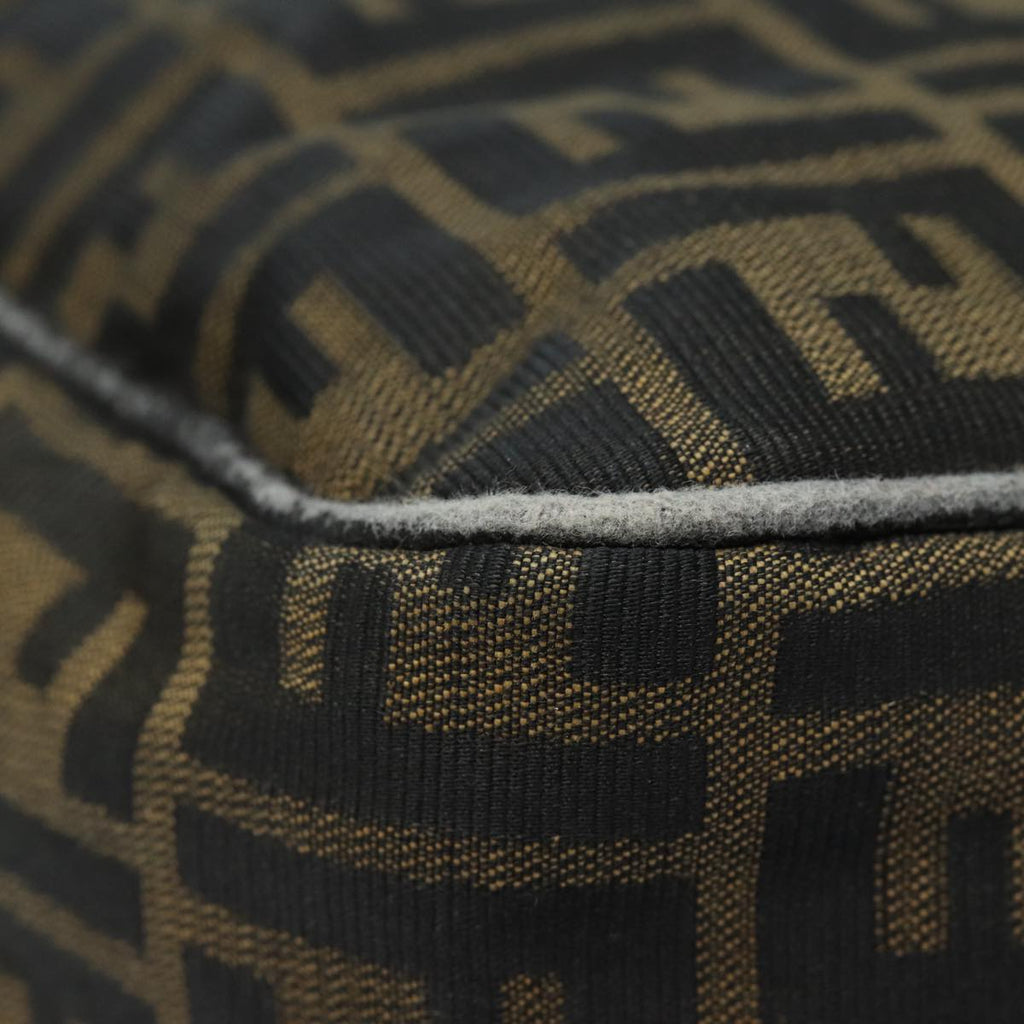 FENDI Zucca Canvas Shoulder Bag Brown Black gold ar12413