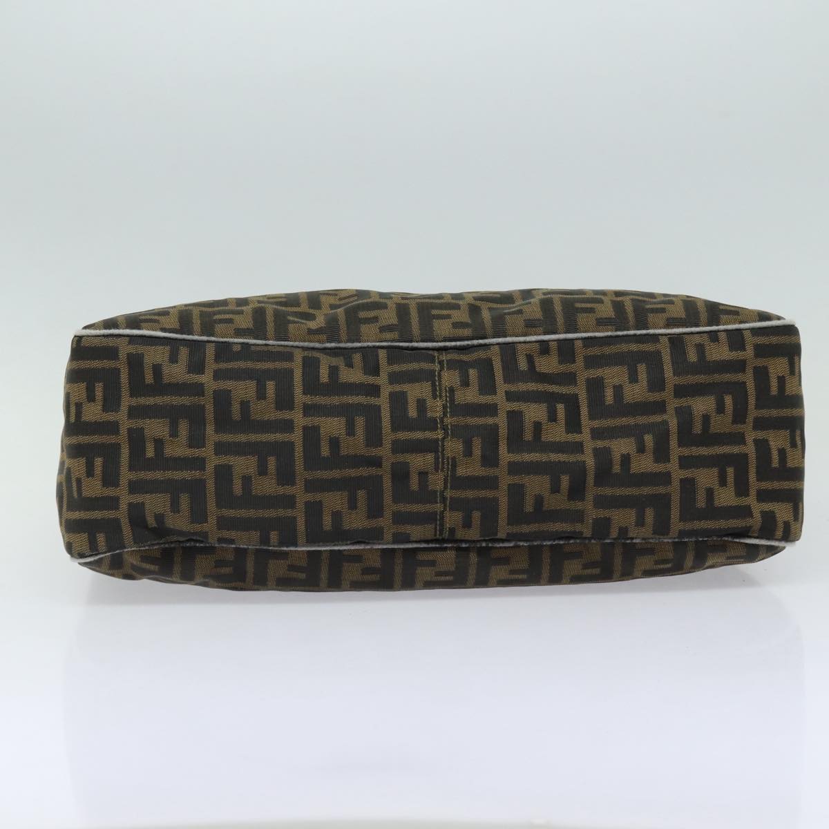 FENDI Zucca Canvas Shoulder Bag Brown Black gold ar12413