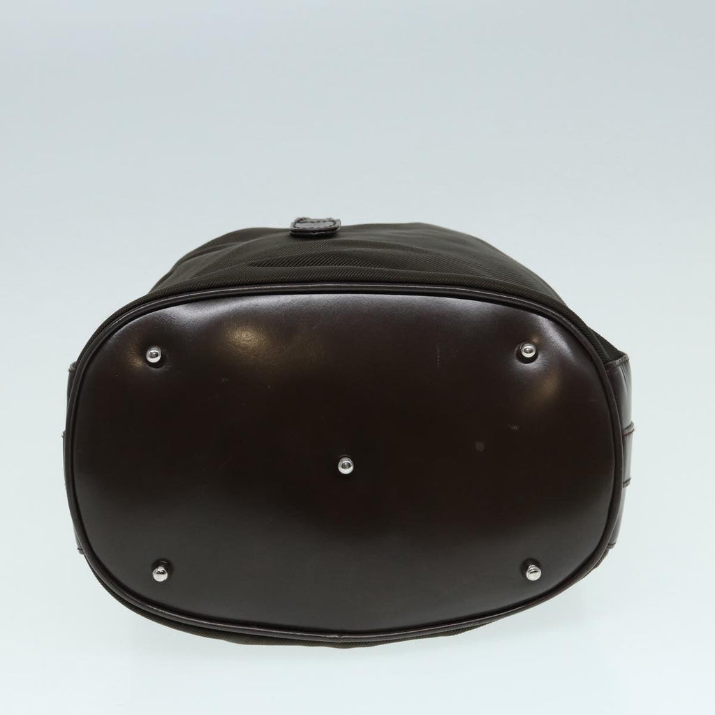 GUCCI Bamboo Hand Bag Nylon Brown Silver ar12416