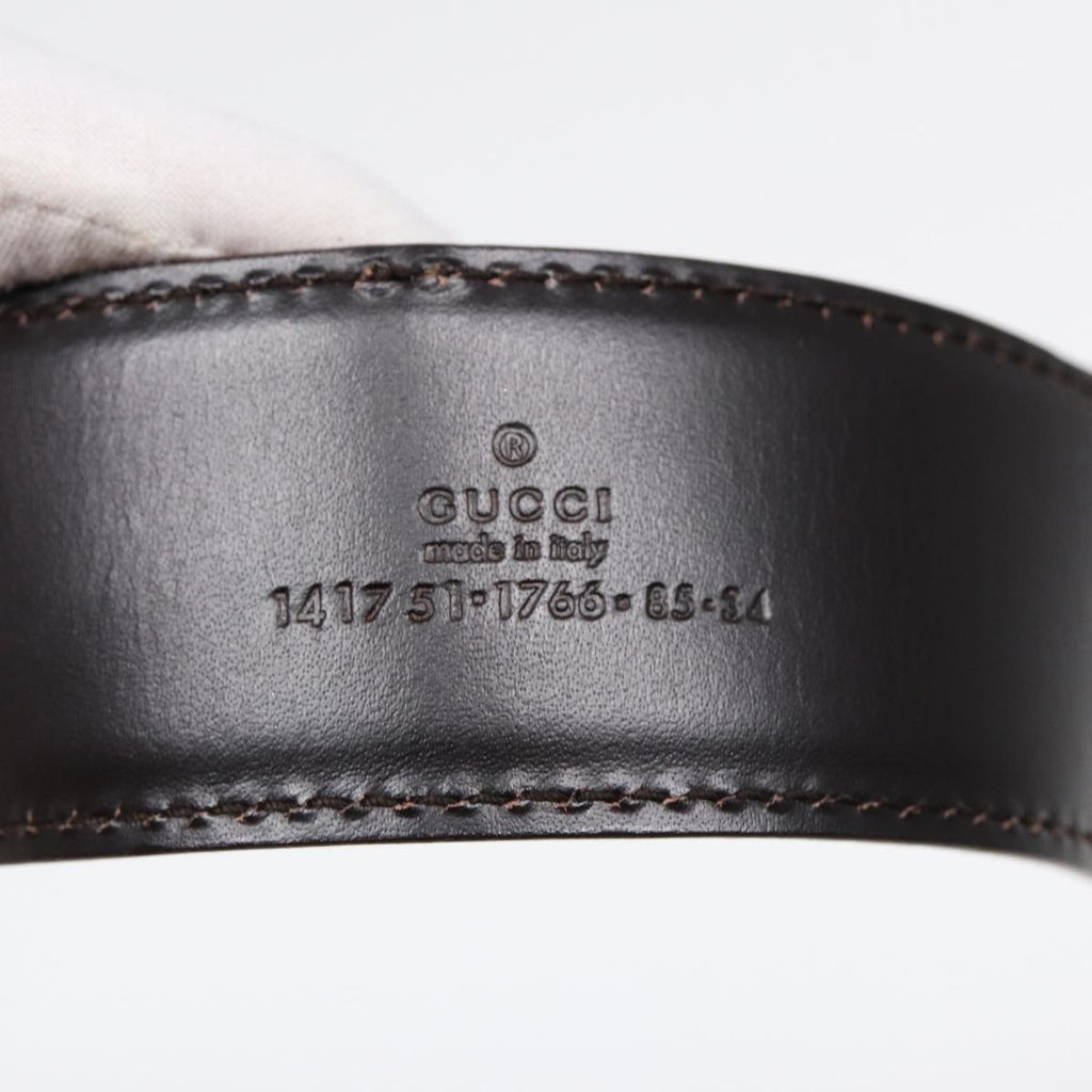 GUCCI Horsebit Belt Leather 30.3"" Brown 1417 51 1766 85 34 ar12425