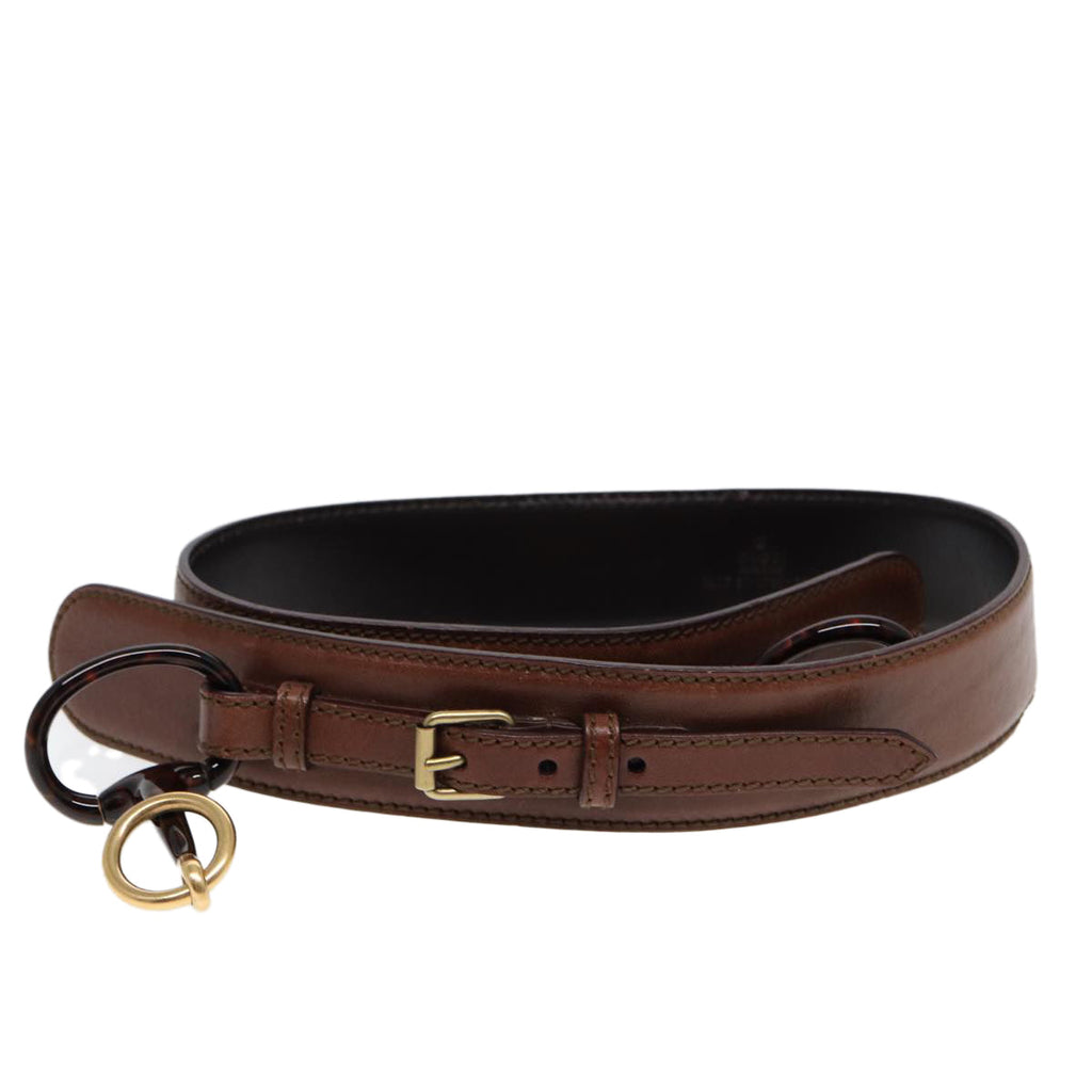 GUCCI Horsebit Belt Leather 30.3"" Brown 1417 51 1766 85 34 ar12425