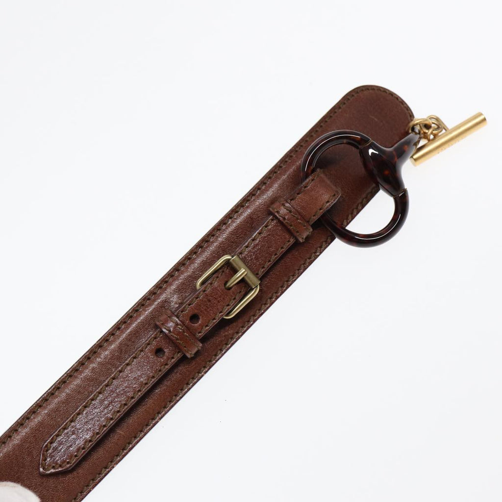 GUCCI Horsebit Belt Leather 30.3"" Brown 1417 51 1766 85 34 ar12425