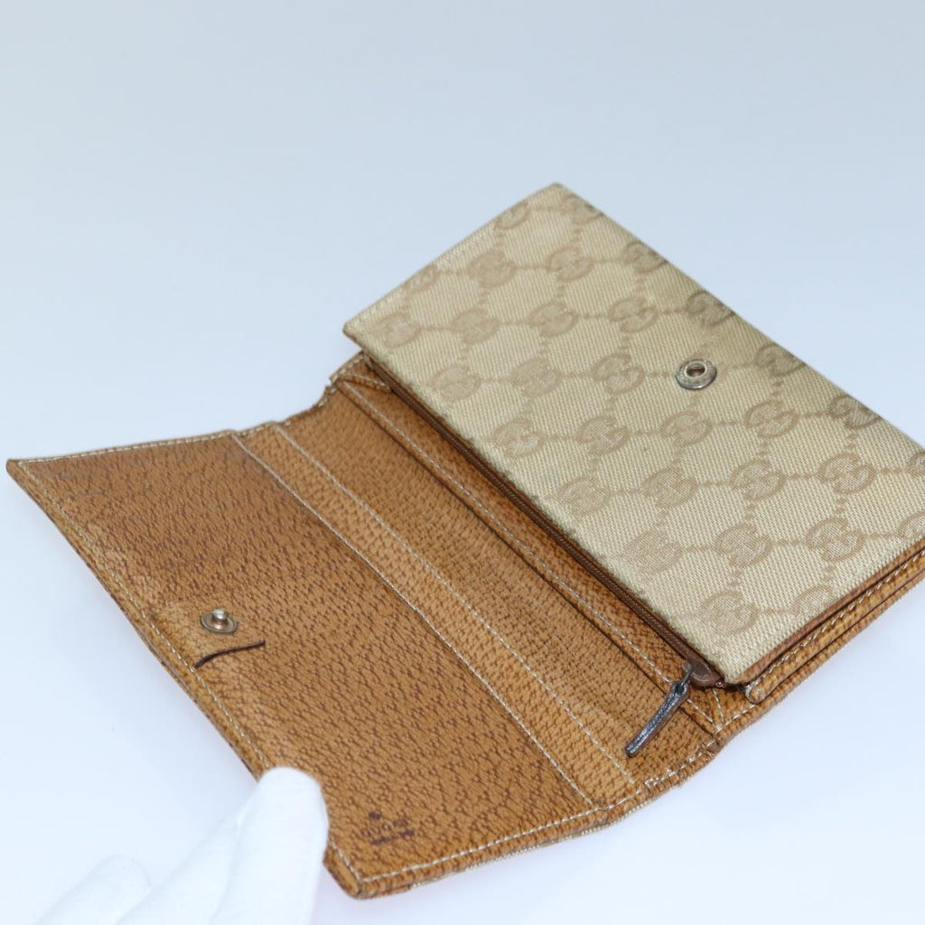 GUCCI GG Canvas Long Wallet Beige ar12451