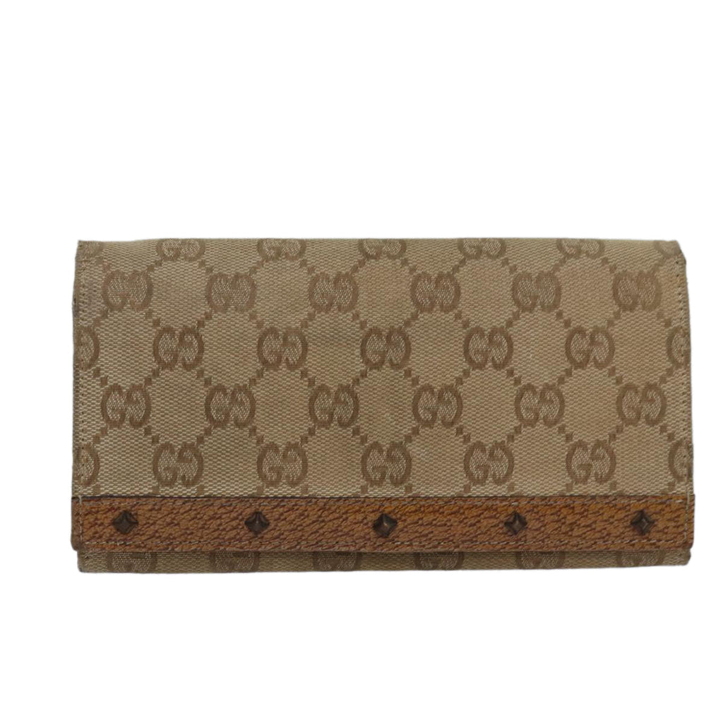 GUCCI GG Canvas Long Wallet Beige ar12451