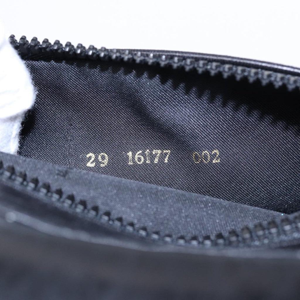 FENDI Hand Bag Leather 2way Black Silver ar12462