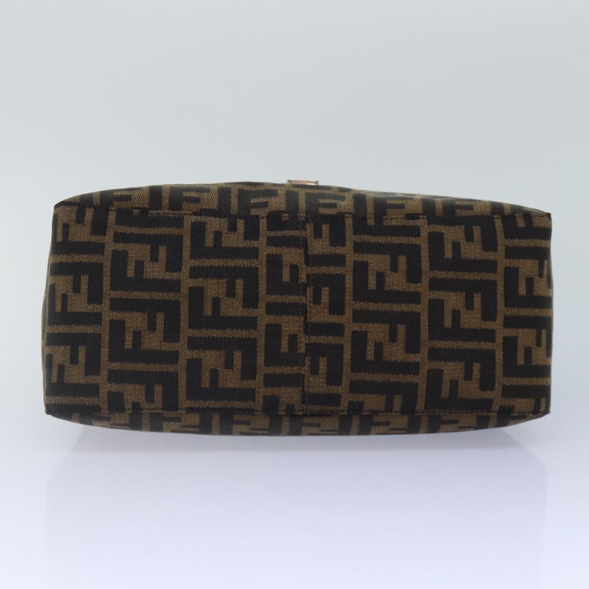 FENDI Zucca Canvas Mamma Baguette Shoulder Bag Brown Black Silver ar12486