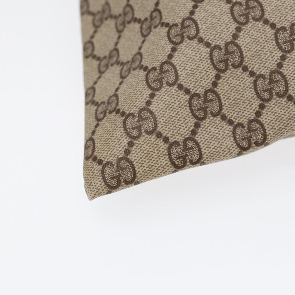 GUCCI GG Supreme Purse Hand Bag PVC Leather Beige Gold 97 19 303 ar12496