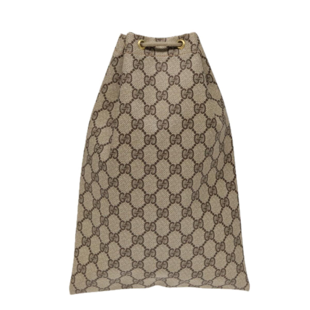GUCCI GG Supreme Purse Hand Bag PVC Leather Beige Gold 97 19 303 ar12496