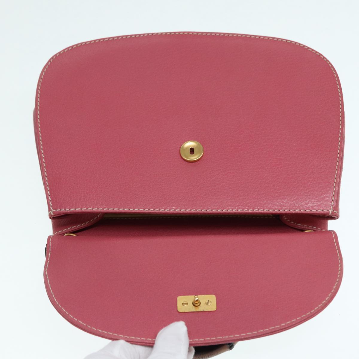 GUCCI Bamboo Hand Bag Leather Pink Gold 000 781 0244 ar12497A