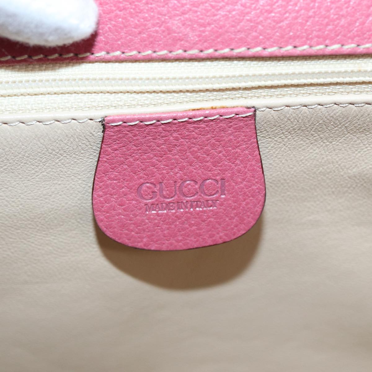 GUCCI Bamboo Hand Bag Leather Pink Gold 000 781 0244 ar12497A