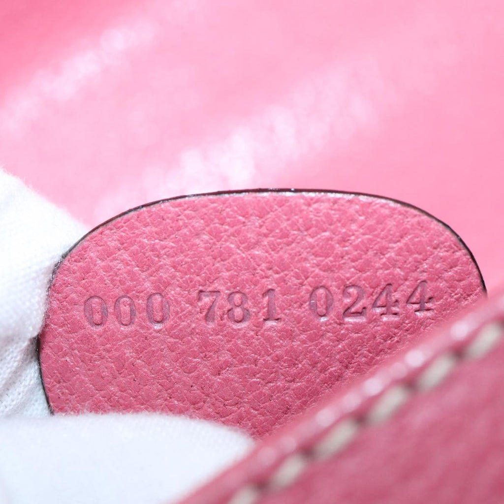 GUCCI Bamboo Hand Bag Leather Pink Gold 000 781 0244 ar12497A