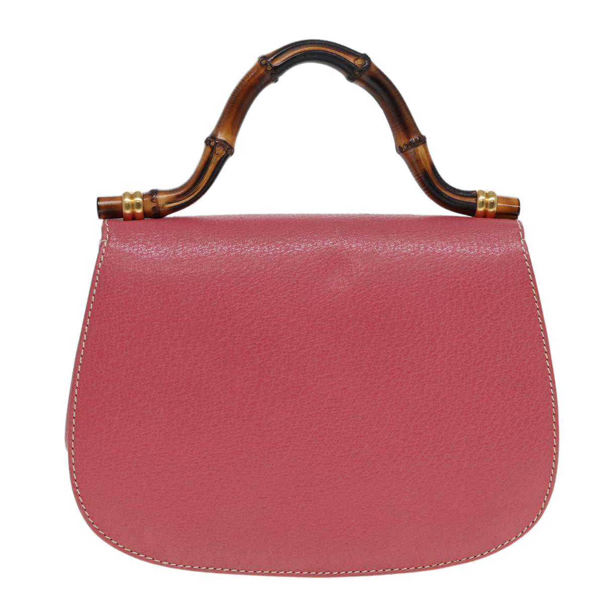 GUCCI Bamboo Hand Bag Leather Pink Gold 000 781 0244 ar12497A