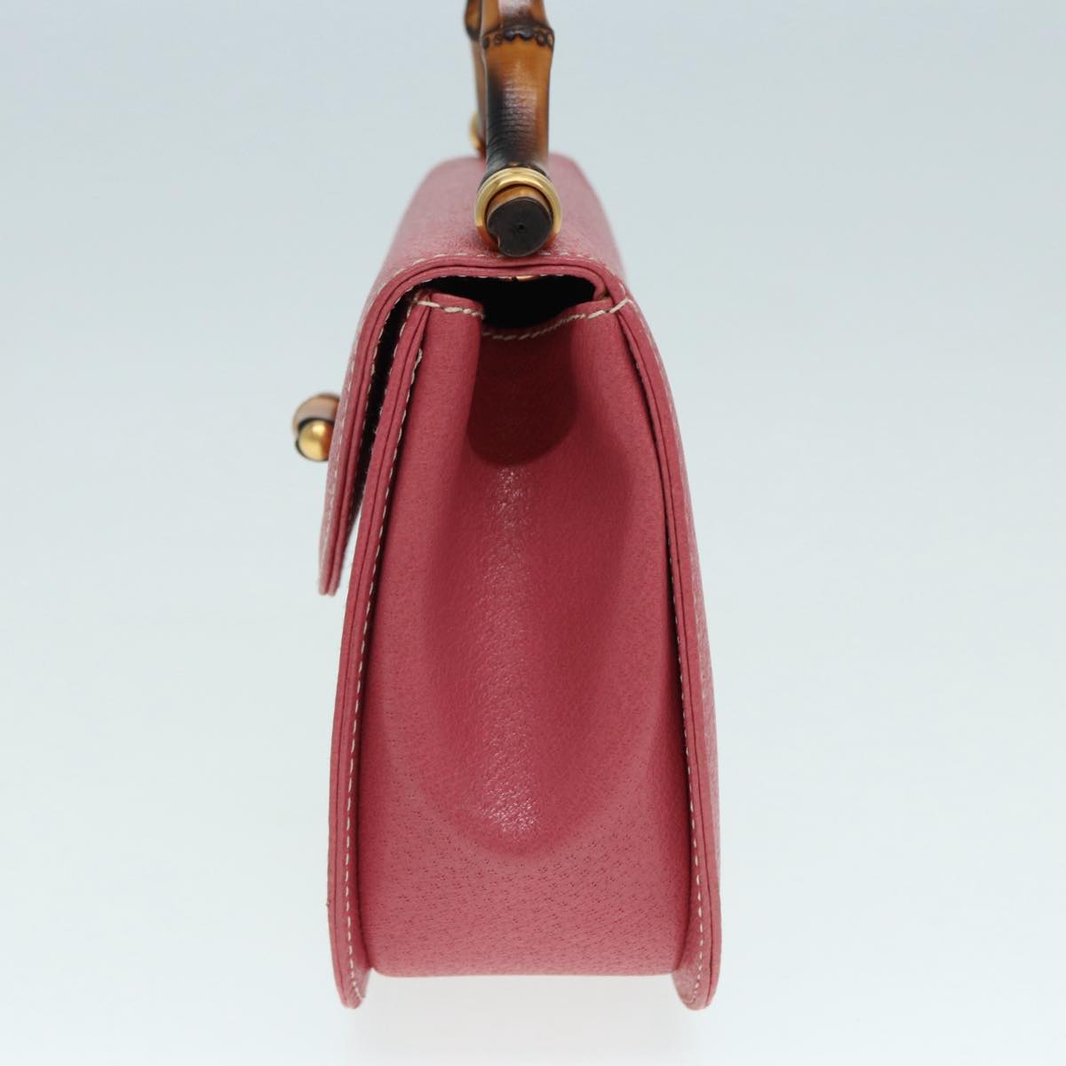 GUCCI Bamboo Hand Bag Leather Pink Gold 000 781 0244 ar12497A