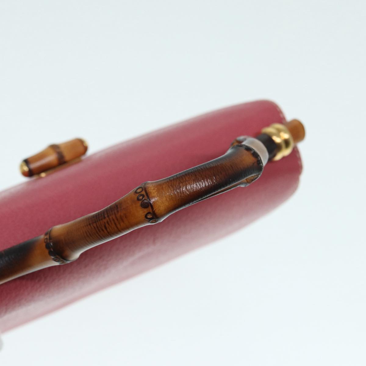 GUCCI Bamboo Hand Bag Leather Pink Gold 000 781 0244 ar12497A