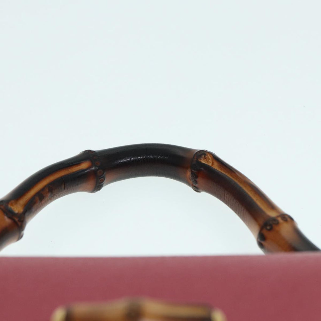 GUCCI Bamboo Hand Bag Leather Pink Gold 000 781 0244 ar12497A