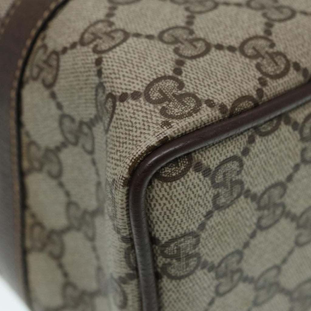 GUCCI GG Supreme Web Sherry Line Boston Bag PVC Beige 69 02 006 ar12526