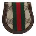 GUCCI GG Supreme Web Sherry Line Coin Purse PVC Beige Red Green ar12530