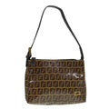 FENDI Zucchino Canvas Hand Bag Brown Gold ar12553