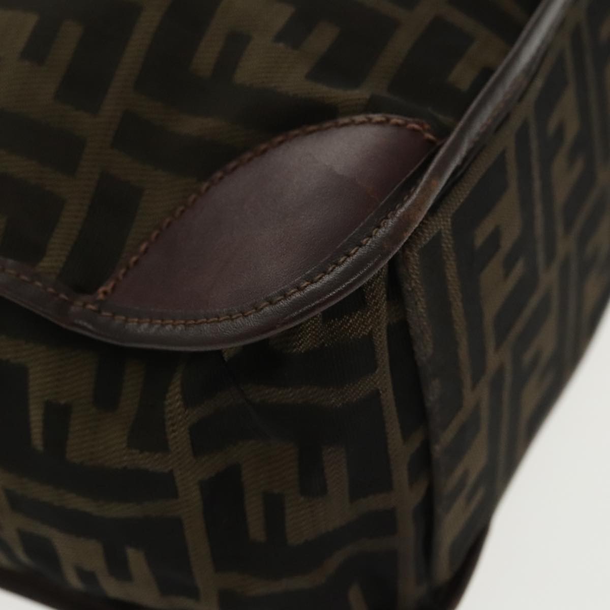 FENDI Zucca Canvas Tote Bag Brown Black ar12642