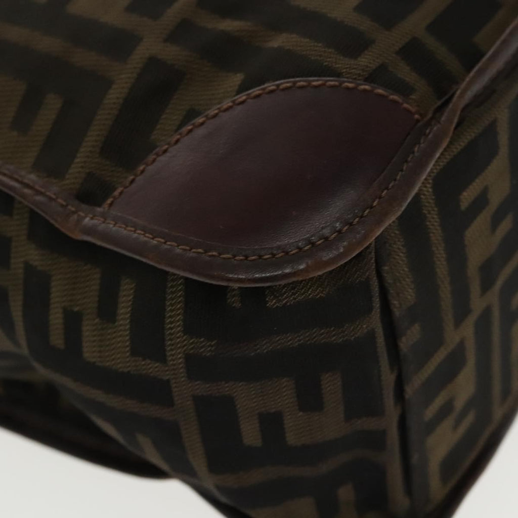 FENDI Zucca Canvas Tote Bag Brown Black ar12642