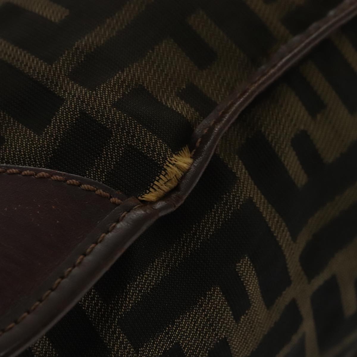 FENDI Zucca Canvas Tote Bag Brown Black ar12642