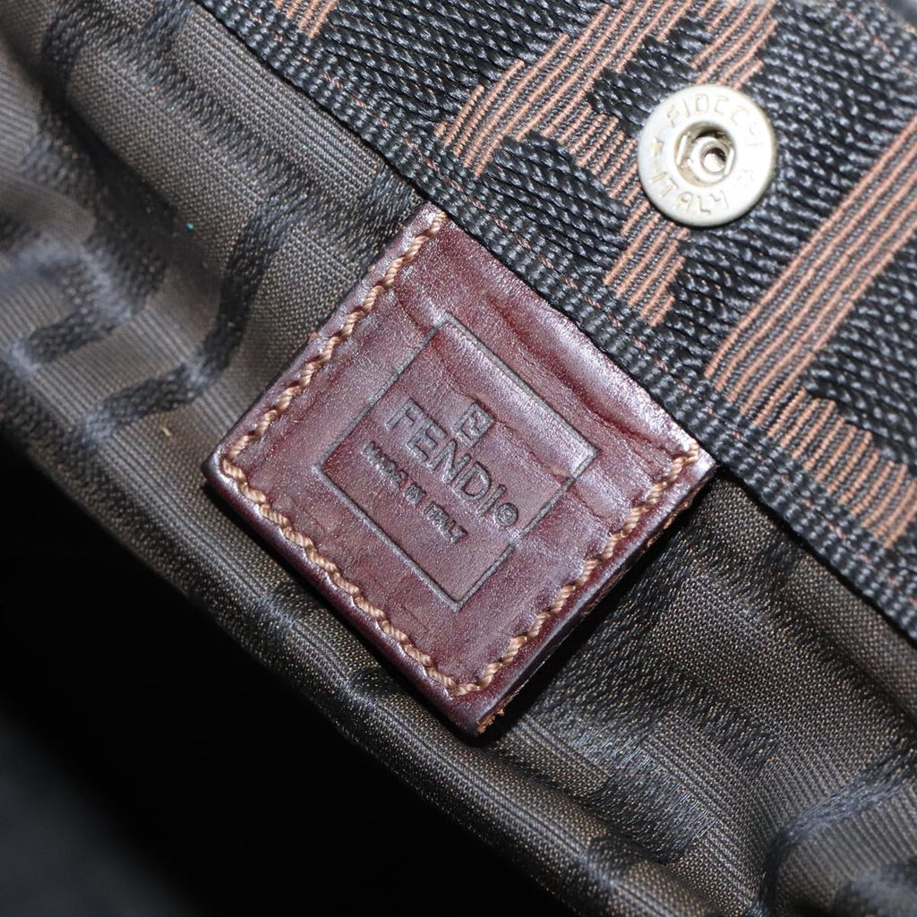FENDI Zucca Canvas Tote Bag Brown Black ar12642