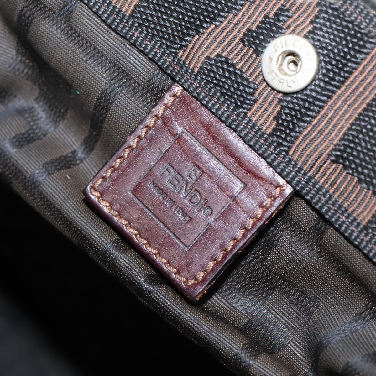 FENDI Zucca Canvas Tote Bag Brown Black ar12642