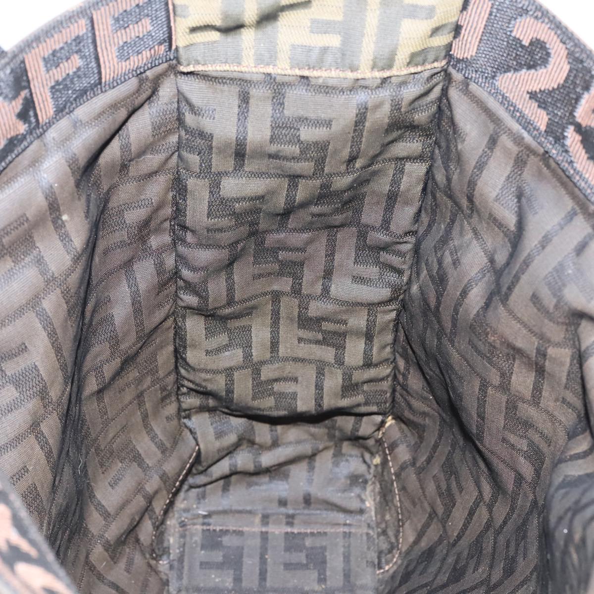 FENDI Zucca Canvas Tote Bag Brown Black ar12642