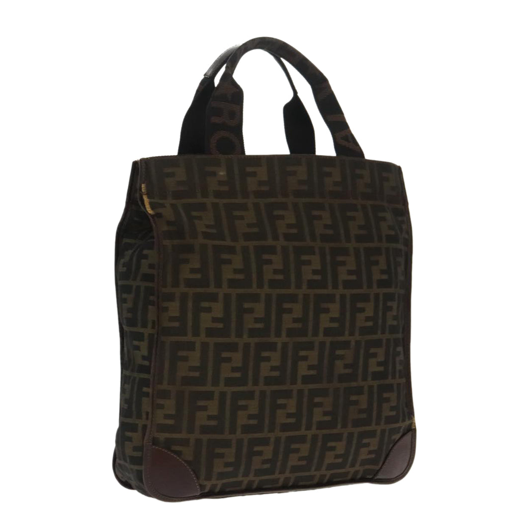 FENDI Zucca Canvas Tote Bag Brown Black ar12642