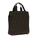 FENDI Zucca Canvas Tote Bag Brown Black ar12642